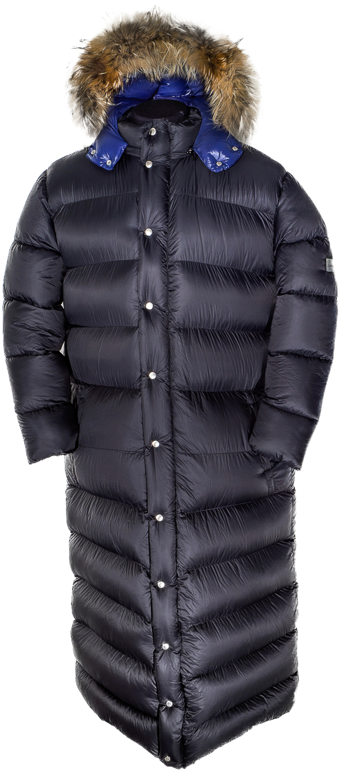 www.parkasite.com - down coat Veshov Coat black silk with Outdoor-Hood