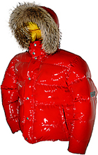 Daunenjacke - Vinland Hoody - XL - 1400 g - L2-red ultra shiny/41-quitte shiny - Outdoor-Hood mit Finnraccoon