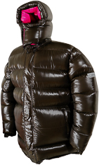 Daunenparka - Big Parka - XXL - 1800 g - 39-choco shiny/13-rossola shiny