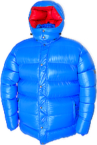 down parka - Big Parka - XL - 1800 g - F7-sea blue shiny/F6-red shiny - Outdoor Hood