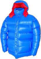 down parka - Big Parka - XL - 1800 g - F7-sea blue shiny/F6-red shiny - Outdoor Hood