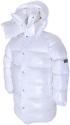 down parka - Big Parka - L extra long - 1600 g - 16-white shiny/16-white shiny  -  extra high collar