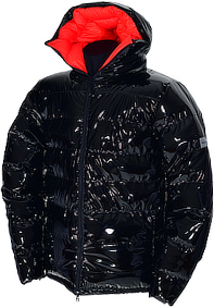 Daunenjacke - Cryo Jacket - L - 400 g - L1-black ultra shiny/5-red silk - Cryo-Hood mit 1 Kammer