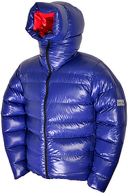 Daunenjacke - Cryo Jacket - L - 400 g - F3-royal shiny/F6 red shiny - Cryo-Hood mit 1 Kammer