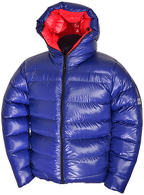 Daunenjacke - Cryo Jacket - L - 400 g - F3-royal shiny/F6 red shiny - Cryo-Hood mit 1 Kammer