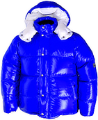 Daunenjacke - Vinland Hoody - M - 36 steel blue shiny/16-white shiny -Outdoor-Hood