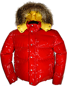 Daunenjacke - Vinland Hoody - XL - 1400 g - L2-red ultra shiny/41-quitte shiny - Outdoor-Hood mit Finnraccoon