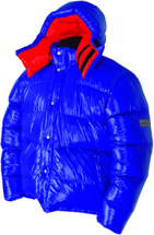 Daunenjacke - Vinland Hoody - XXL - 36-steel blue shiny/5-red shiny - Arctic-Hood