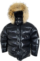 Daunenparka - Vinland Parka - Outdoor Hood mit Pelz Finnraccoon - F1-black shiny/F1-black shiny